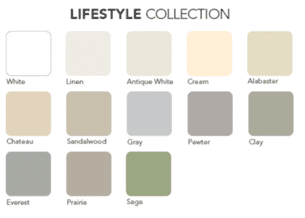 Color swatches for vinyl siding